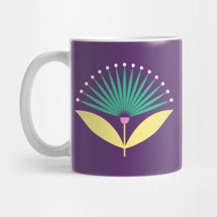 Art deco fan flower in pastel turquoise Mug